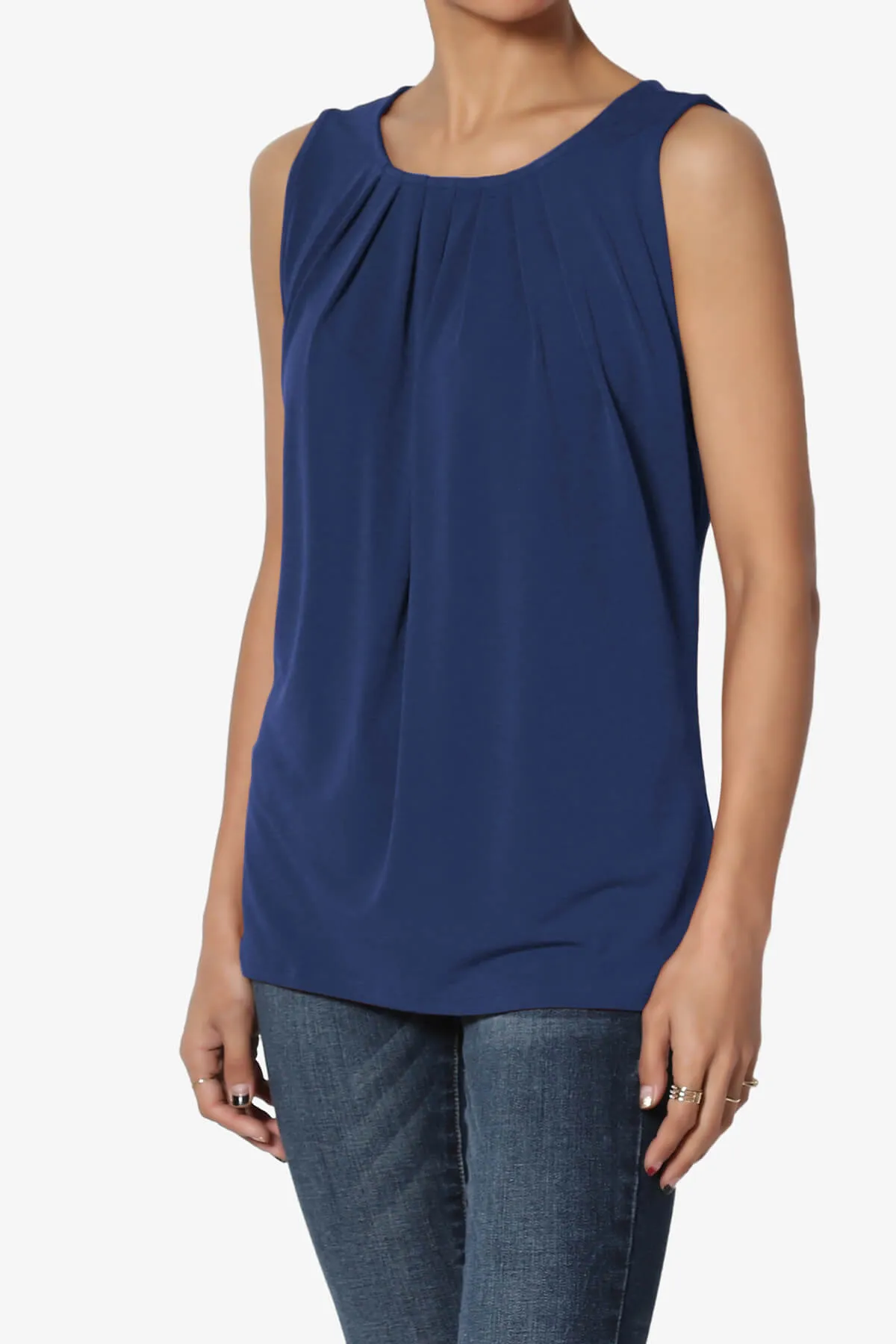 Chaffee Pleat Neck Tank Top PLUS