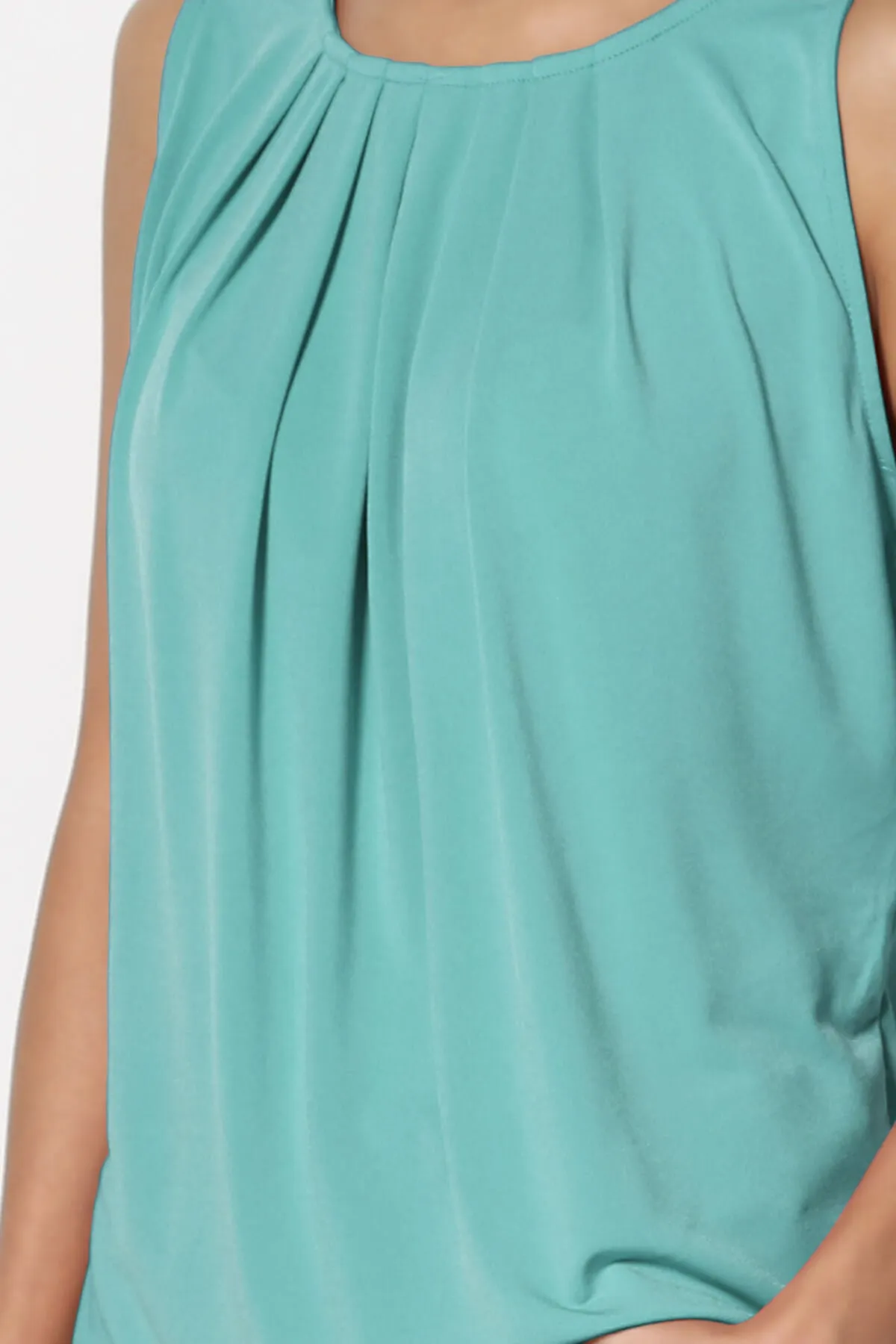 Chaffee Pleat Neck Tank Top PLUS
