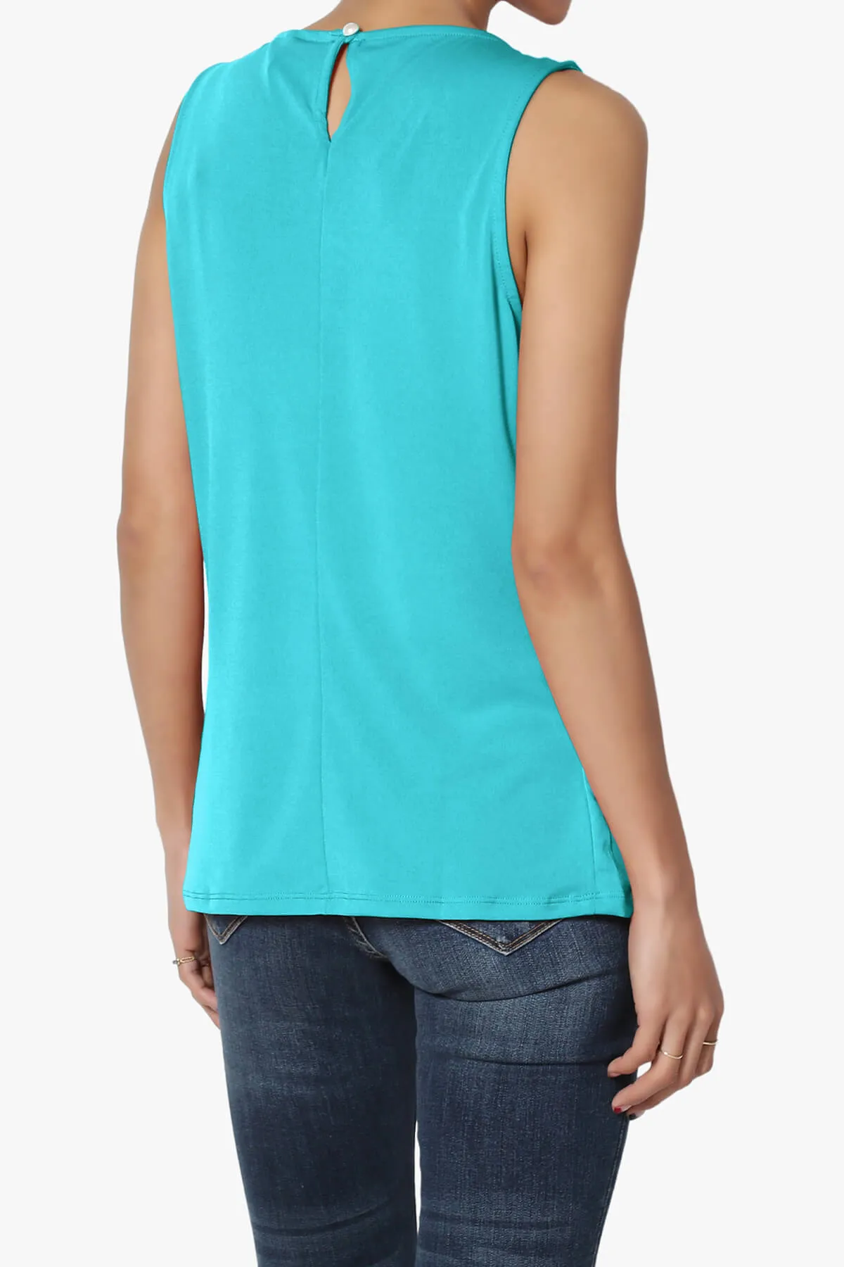 Chaffee Pleat Neck Tank Top PLUS