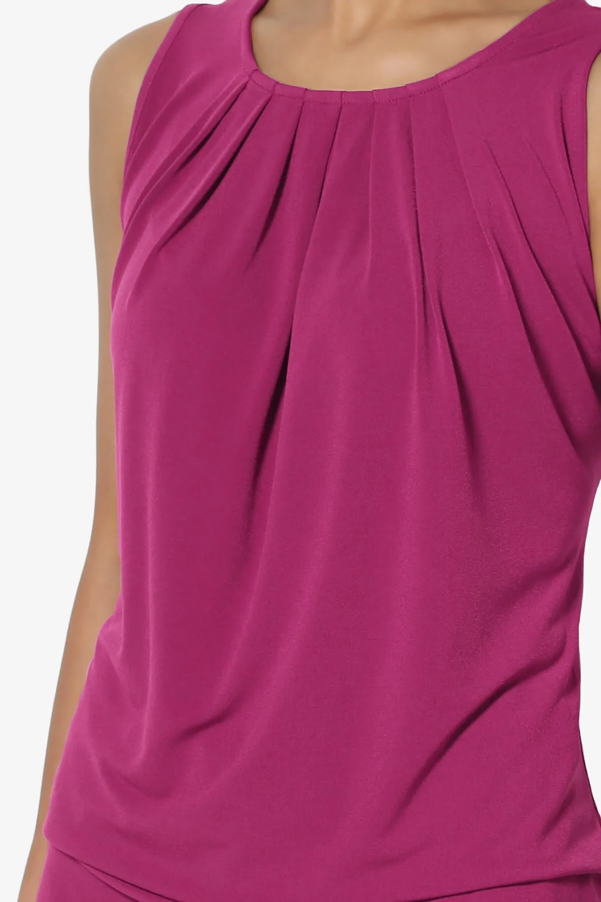 Chaffee Pleat Neck Tank Top PLUS