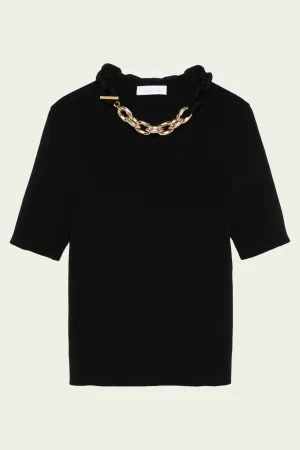 Chain Link-Detail Top in Black