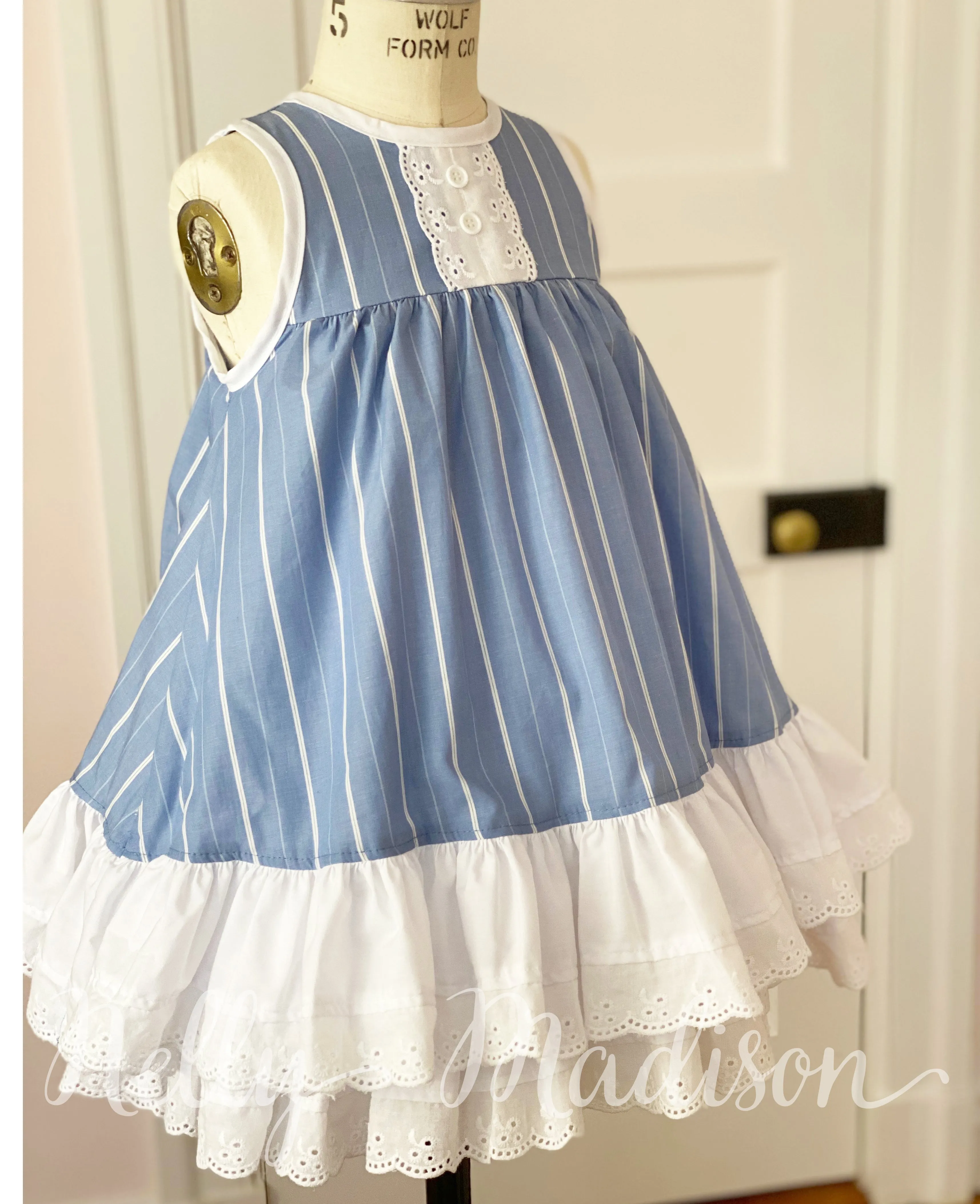 Chambray & Eyelet Lydia Dress