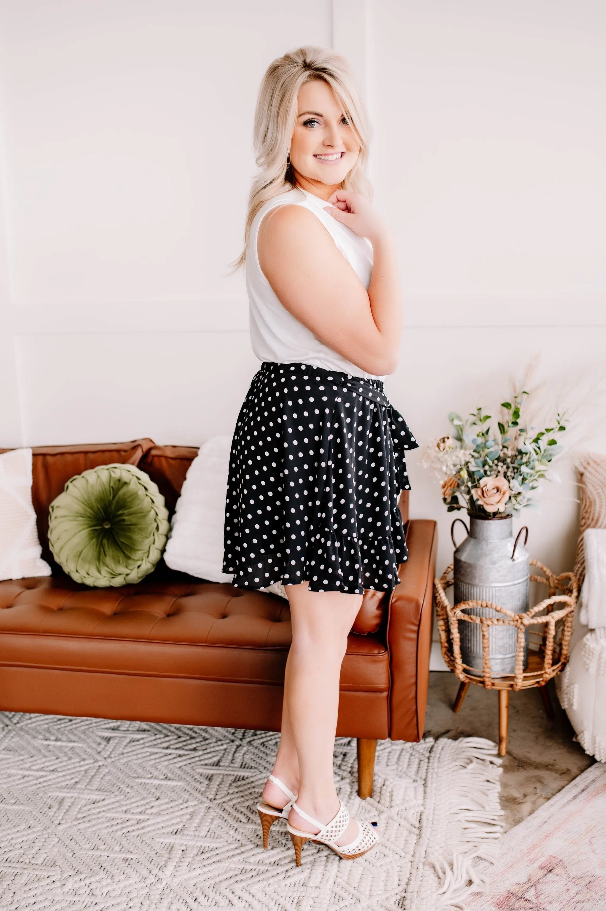 Chasing Skirts In Black Polkadots