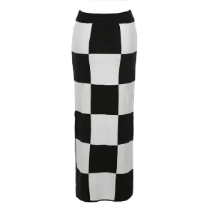 Checkerboard Maxi Skirt