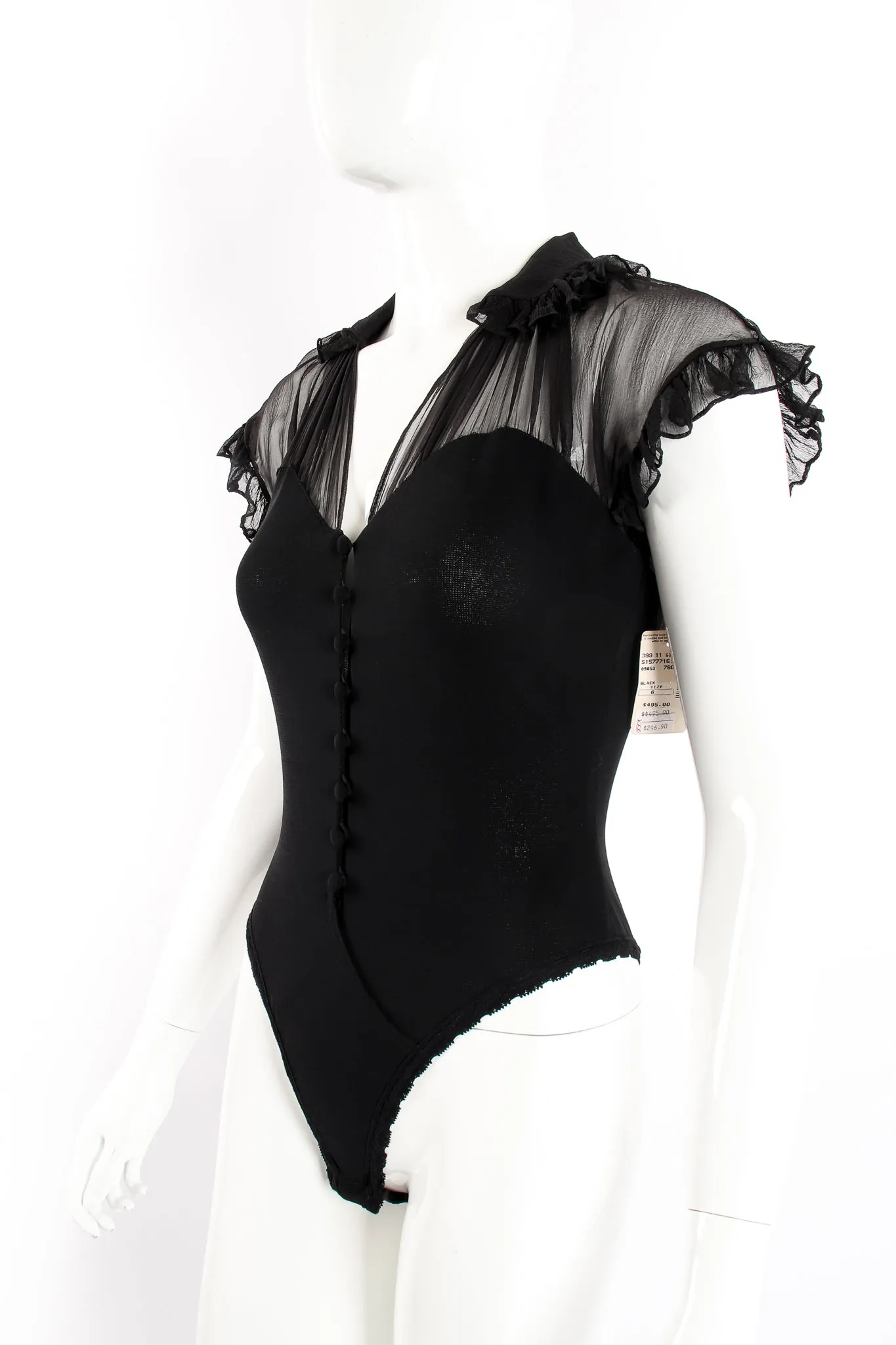 Chiffon Ruffle Illusion Bodysuit