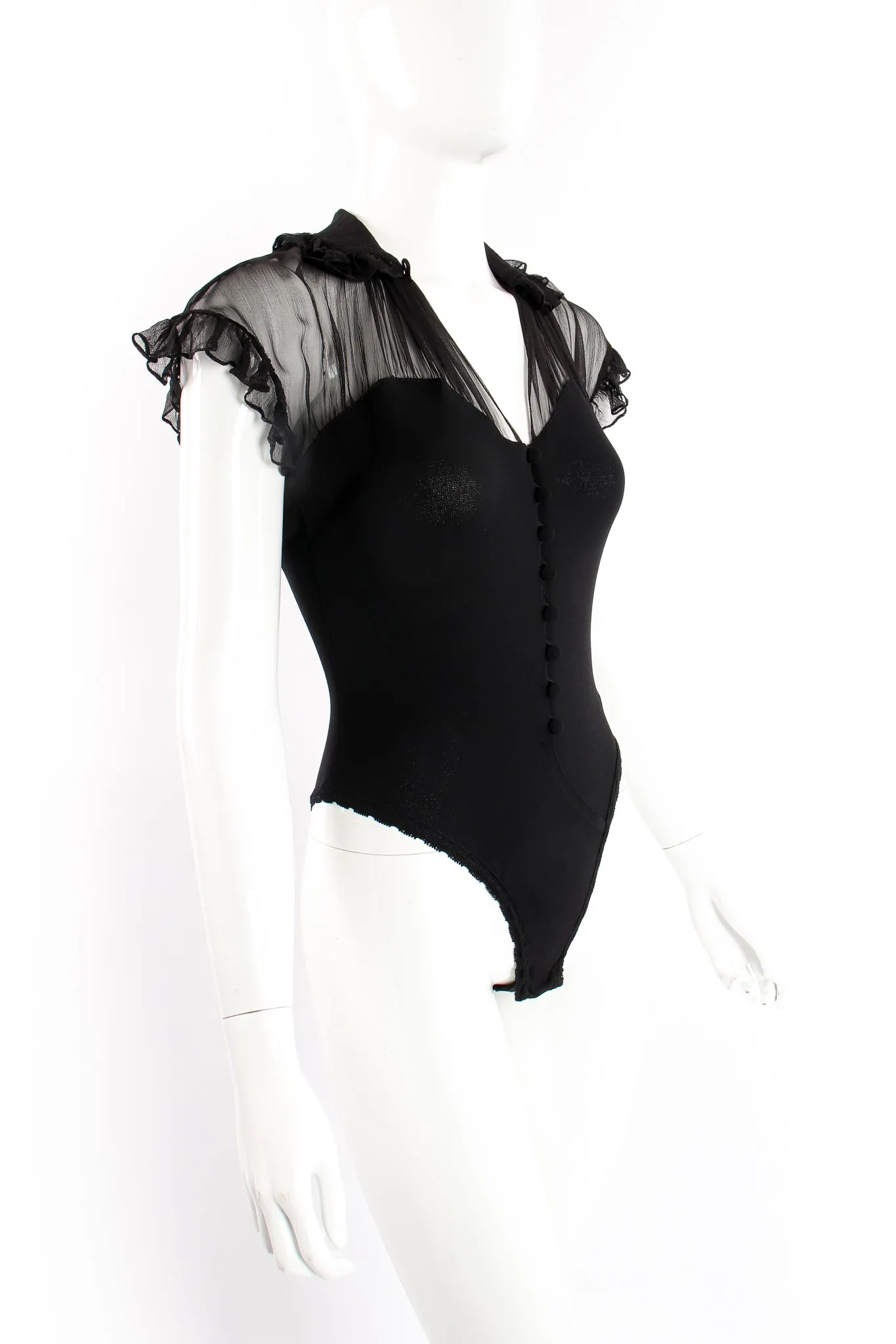 Chiffon Ruffle Illusion Bodysuit