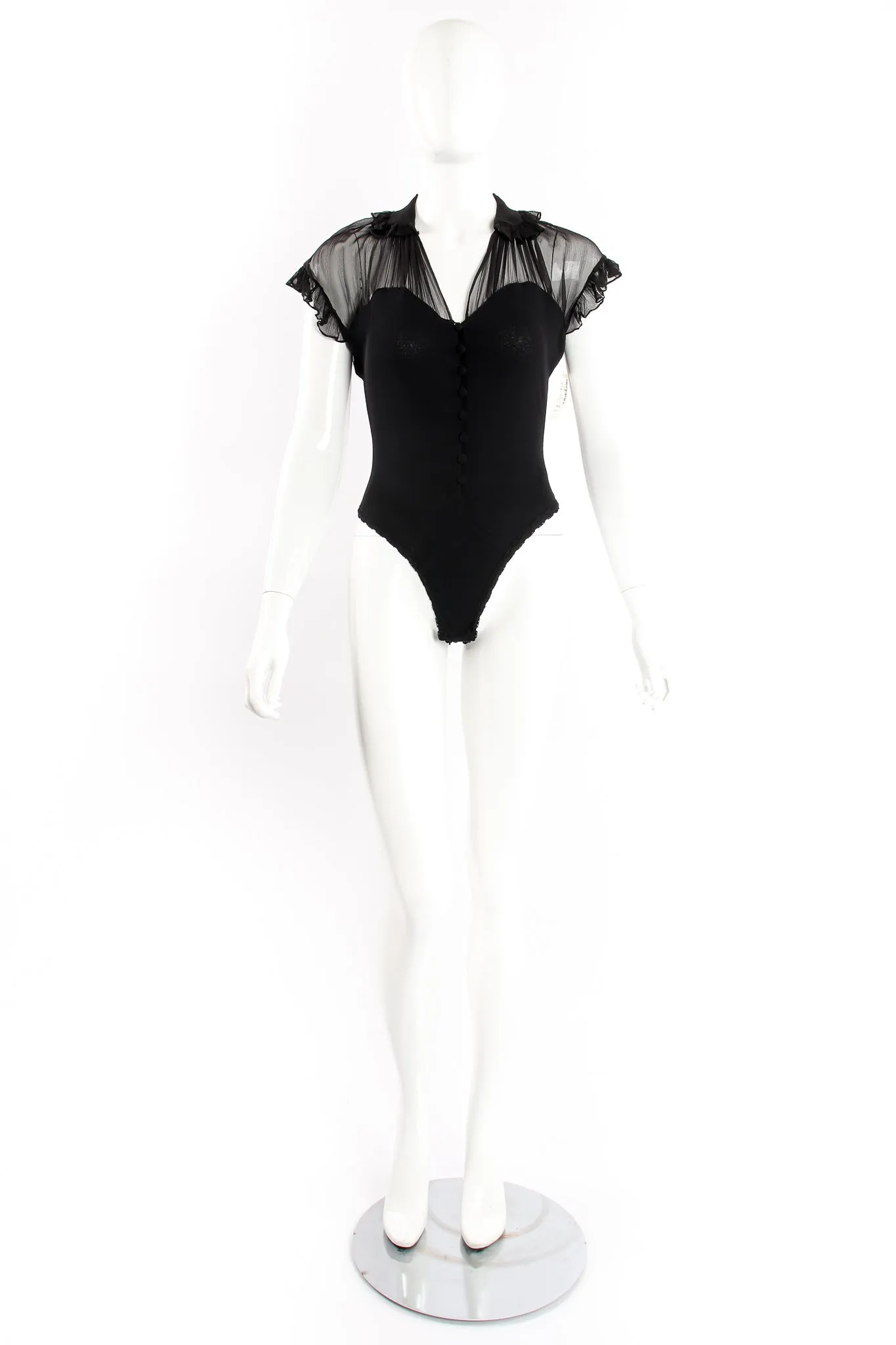 Chiffon Ruffle Illusion Bodysuit