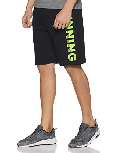 Chromozome Men's Track Pants (N-169 Running Shorts_Black_Medium)