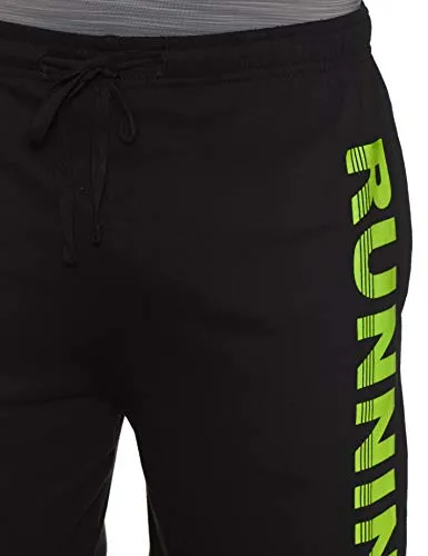 Chromozome Men's Track Pants (N-169 Running Shorts_Black_Medium)