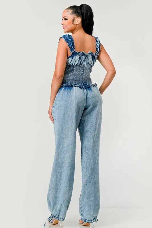 City Charm - Denim Jumpsuit