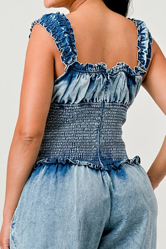City Charm - Denim Jumpsuit