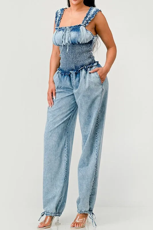 City Charm - Denim Jumpsuit