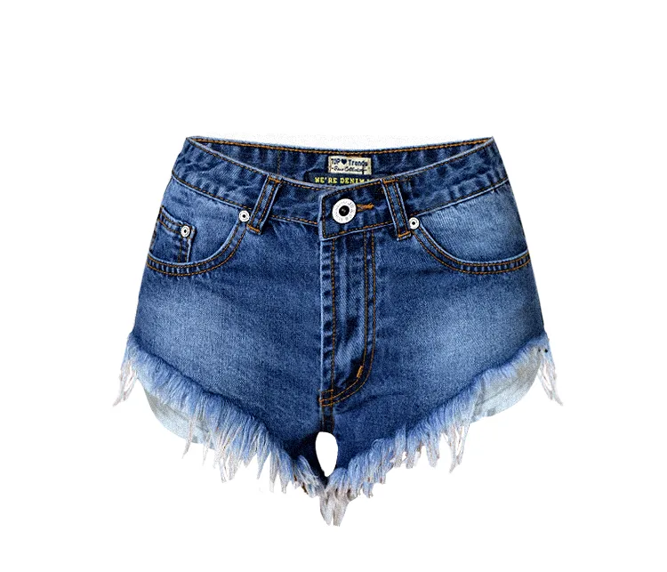 Classic High Waist Washed Denim Shorts