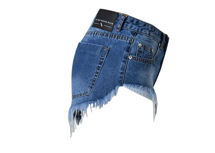 Classic High Waist Washed Denim Shorts