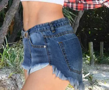 Classic High Waist Washed Denim Shorts