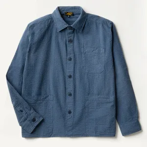Coban Seersucker Overshirt (Navy)