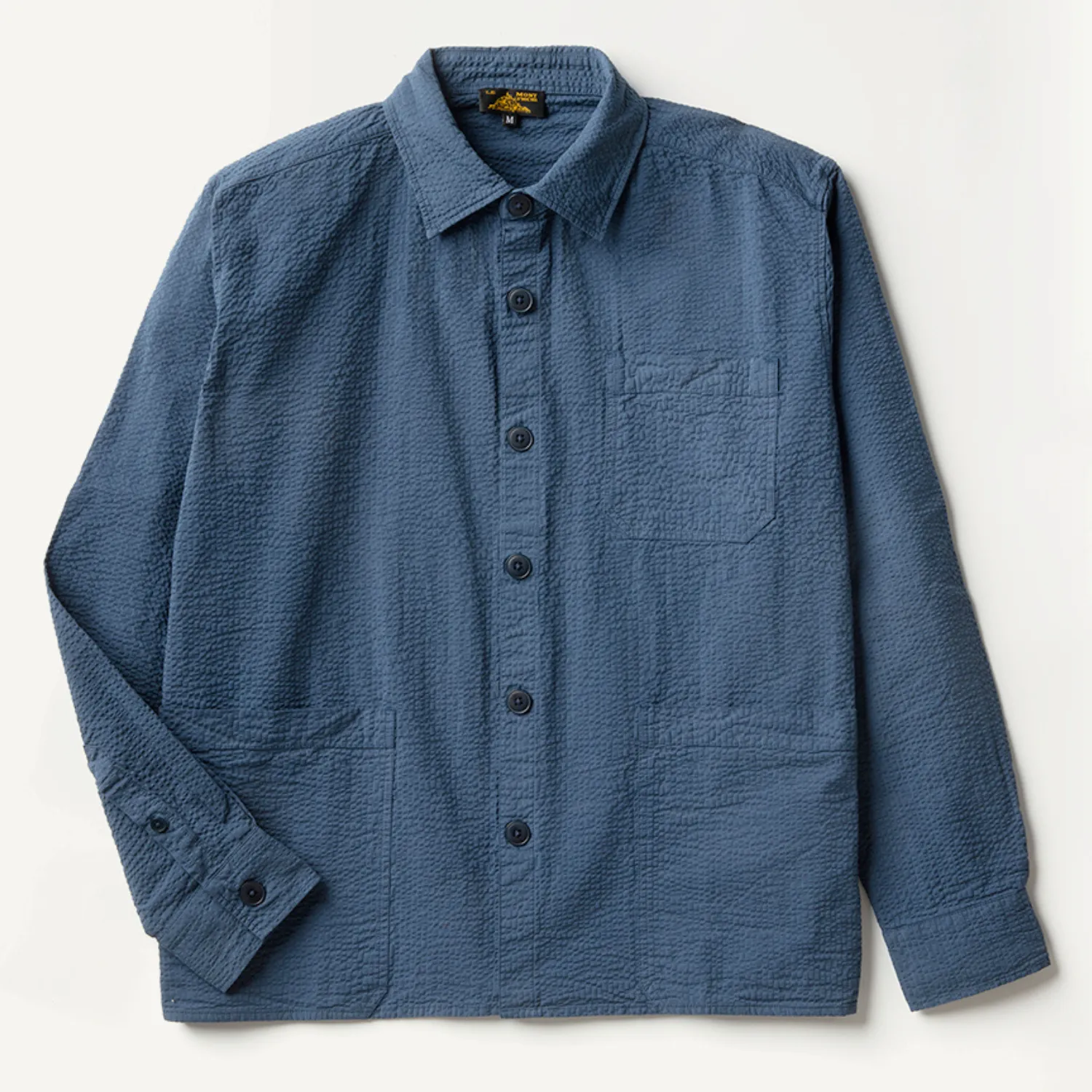 Coban Seersucker Overshirt (Navy)