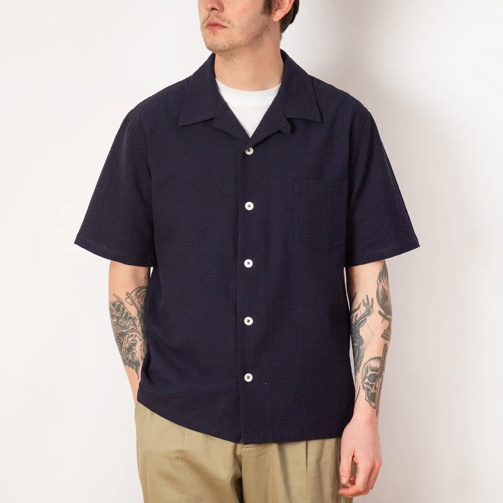 Cocktail Shirt - Navy Seersucker