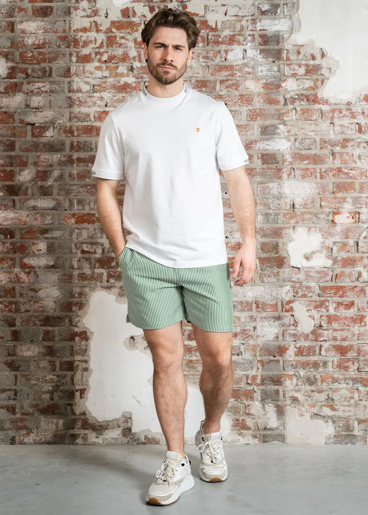 Colbert seersucker swimshort - green meadow