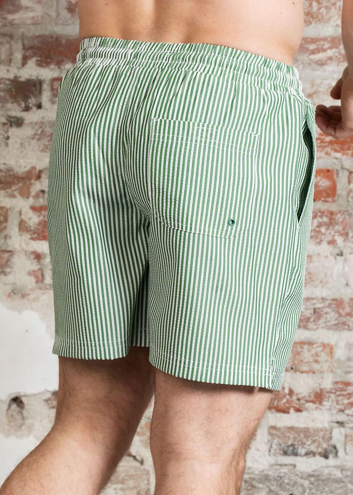 Colbert seersucker swimshort - green meadow