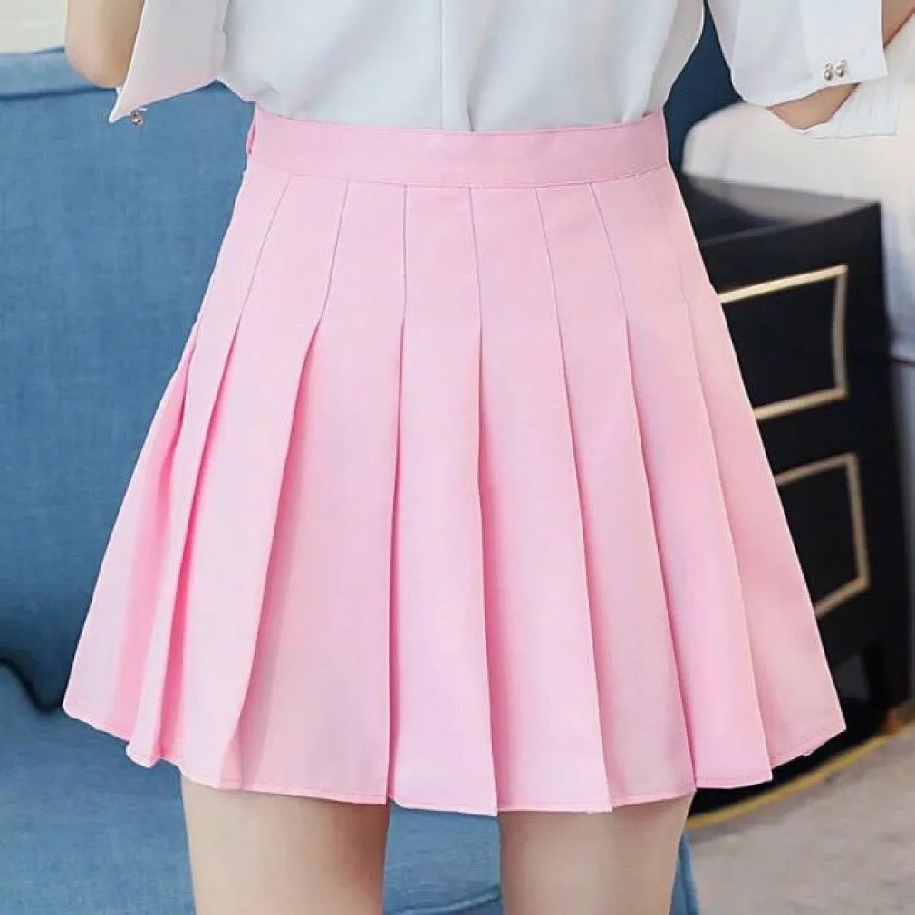 ContiNent 33 Women High Waist Pleated Skirt Summer Casual Kawaii A-line Plaid black tennis Japanese School Uniform Mini Skirts for Girls