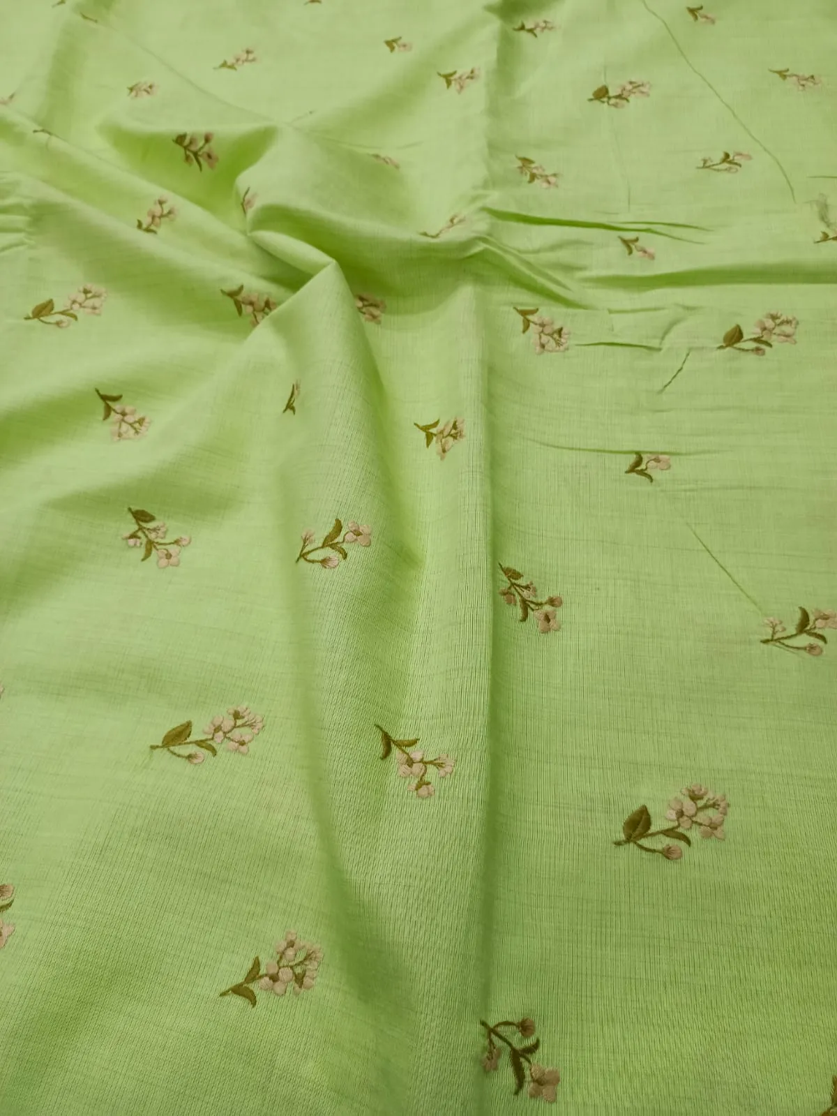 Cotton Linen Embroidered Fabric
