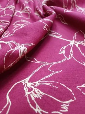 Cotton Linen Semi-Handloom Screen Printed Fabric