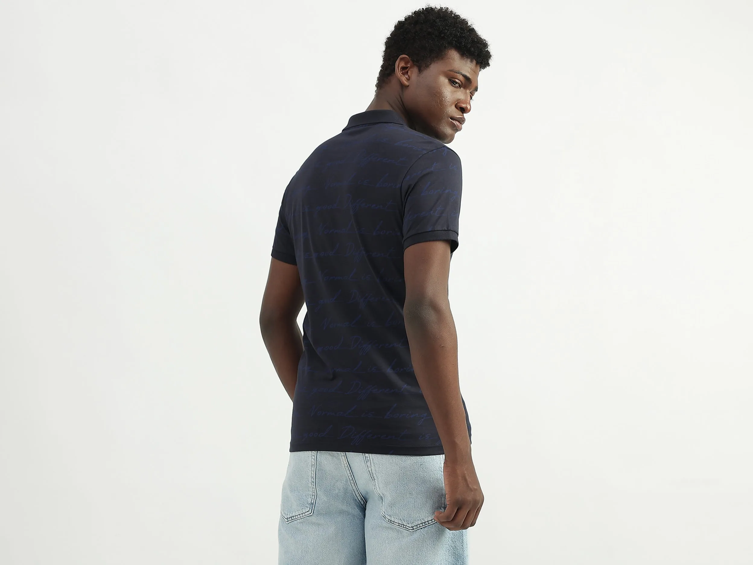 Cotton Printed Polo Collar Mens T-shirts