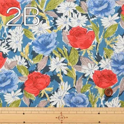 Cotton Scare Printed Fabric - Art Flower