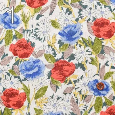 Cotton Scare Printed Fabric - Art Flower