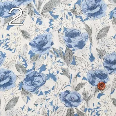 Cotton Scare Printed Fabric - Art Flower