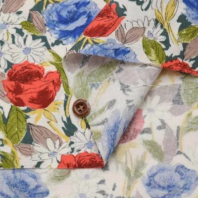 Cotton Scare Printed Fabric - Art Flower