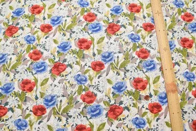 Cotton Scare Printed Fabric - Art Flower
