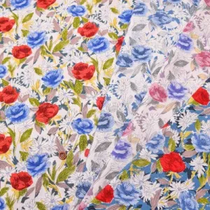 Cotton Scare Printed Fabric - Art Flower