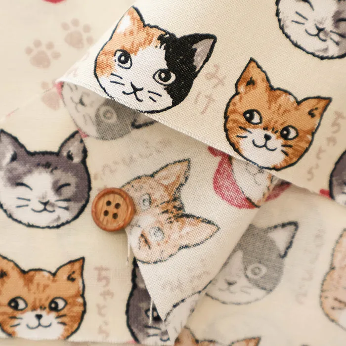 Cotton Scare Printed Fabric - Cat