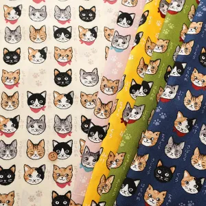 Cotton Scare Printed Fabric - Cat