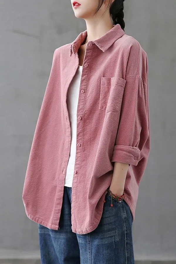 Cotton Solid Color Classic Blouse