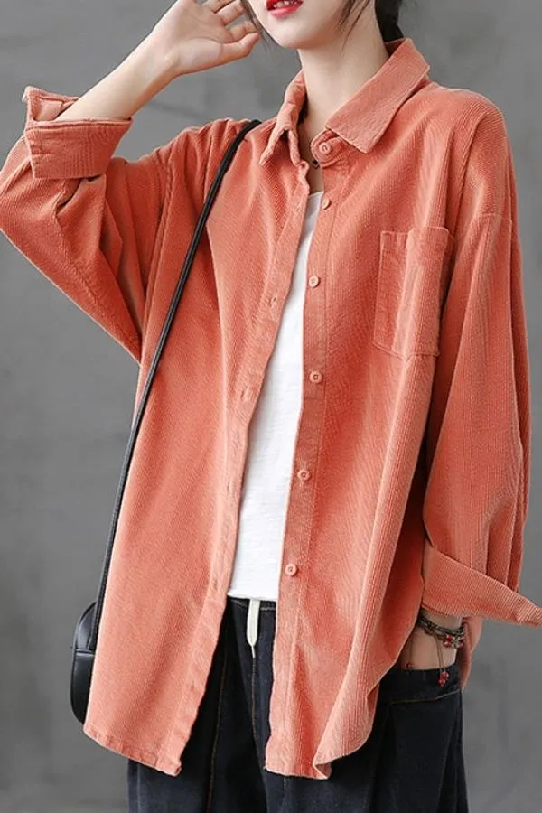 Cotton Solid Color Classic Blouse