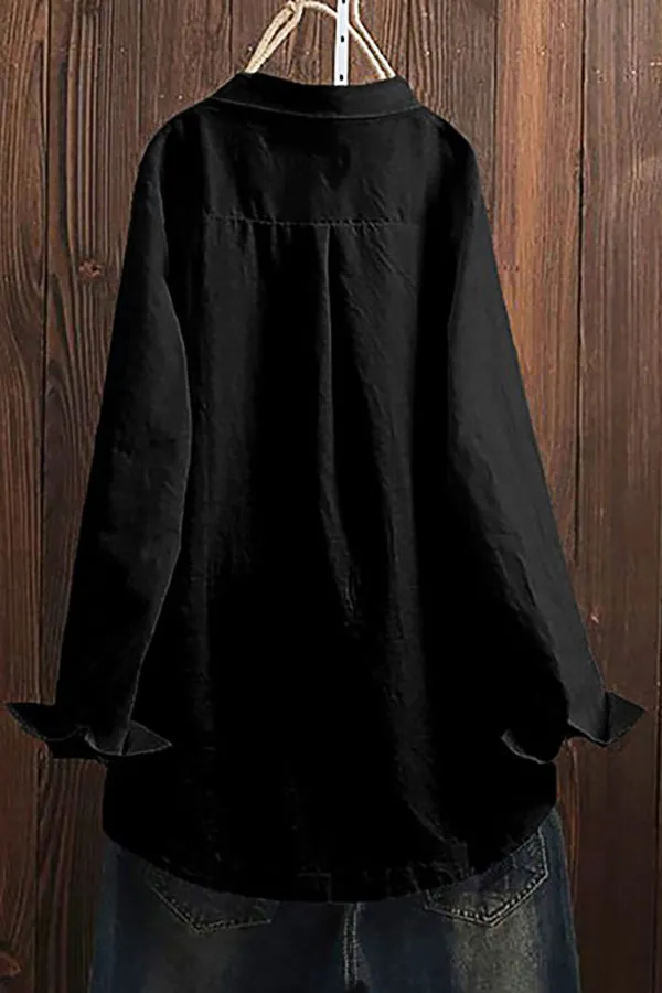 Cotton Solid Color Cozy Blouse