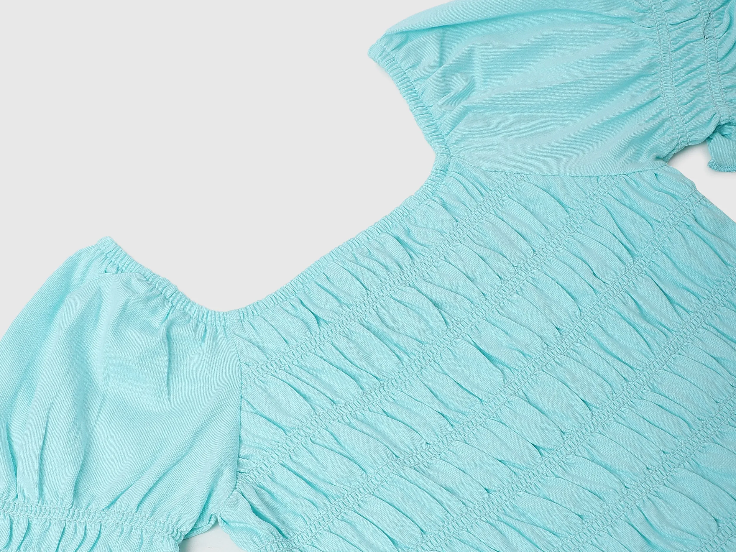 Cotton Solid Square Neck Girls Tops