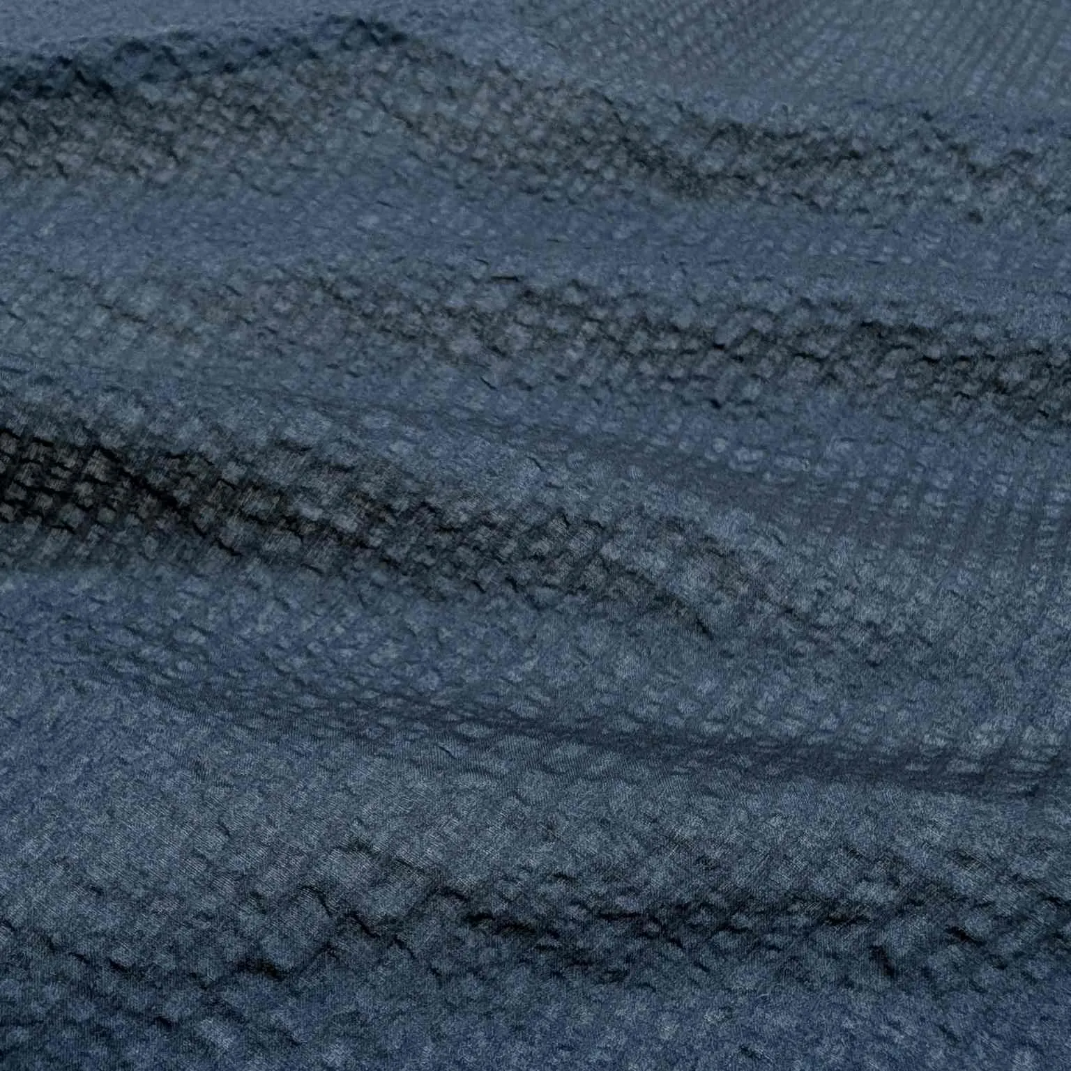 Cotton Voile, Seersucker Self Stripe, Navy