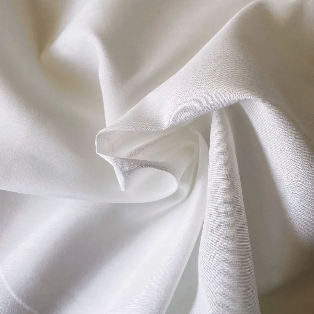COTTON/SILK BLEND VOILE • White $39.00/metre