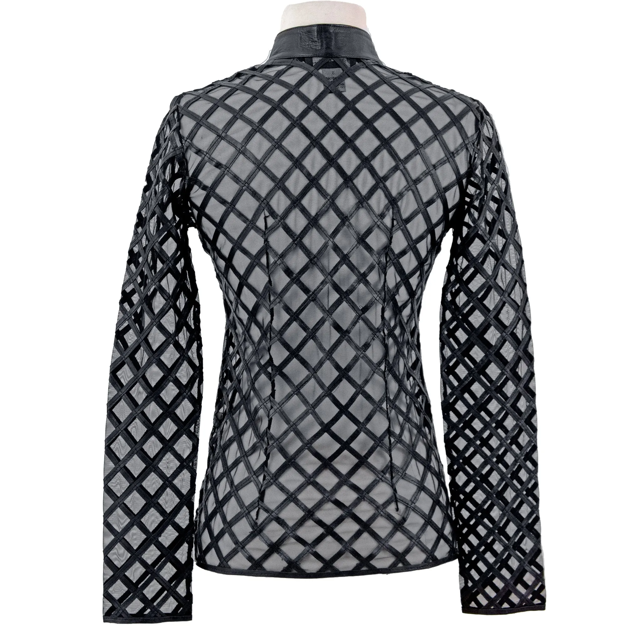 Crisscross Diamond Design Leather Jacket