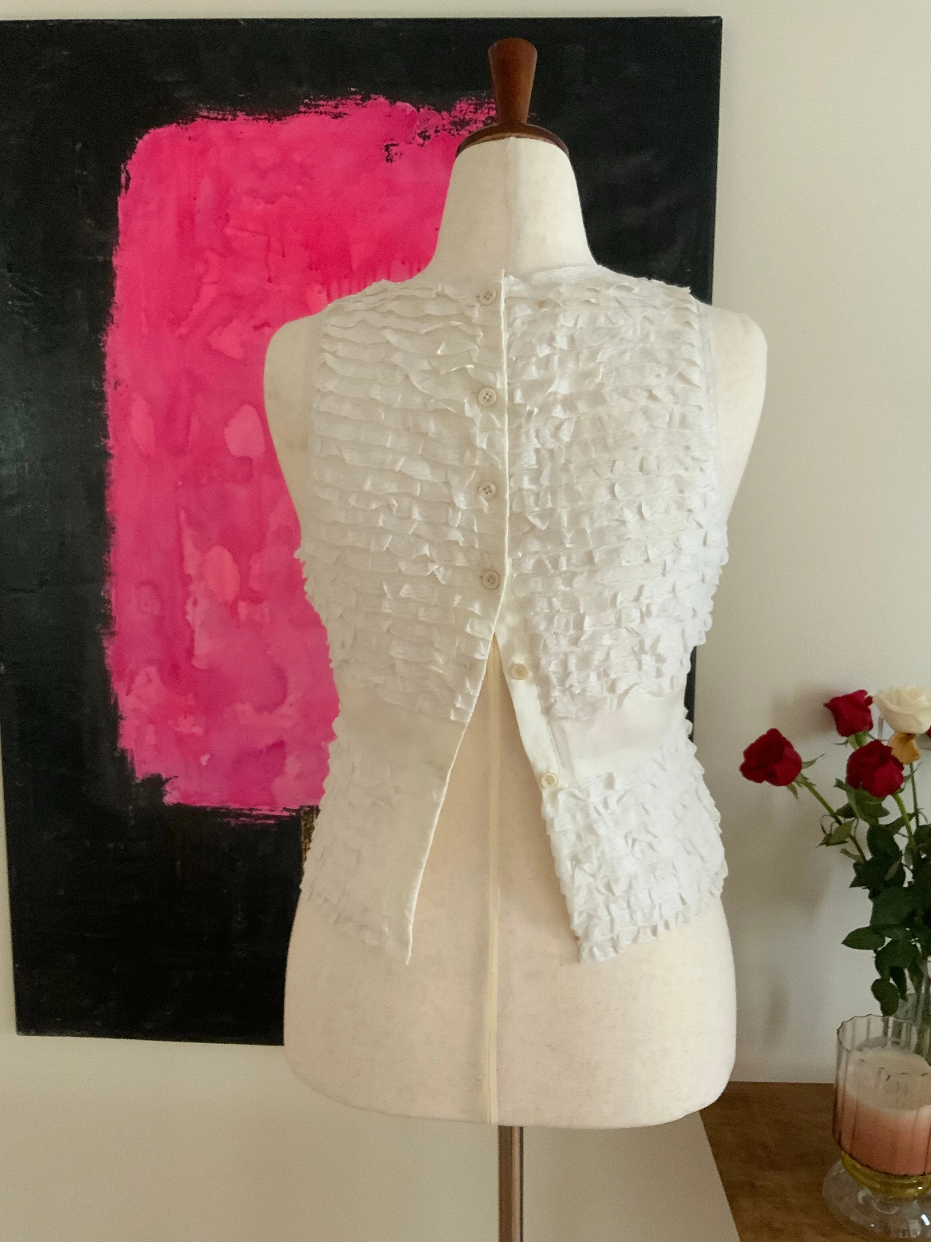 Cropped Ruffled Dress to Top - 40s - 40A