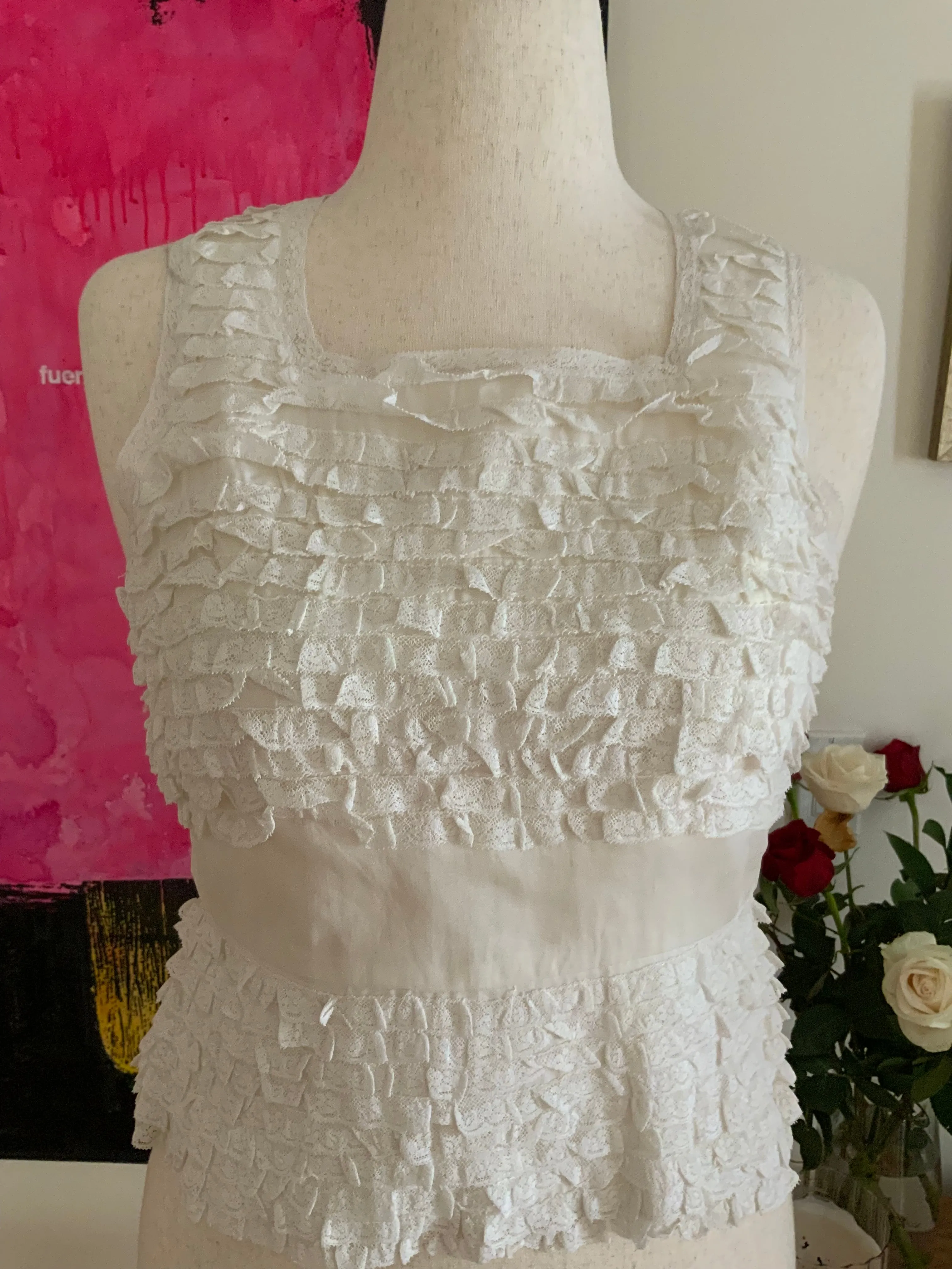 Cropped Ruffled Dress to Top - 40s - 40A