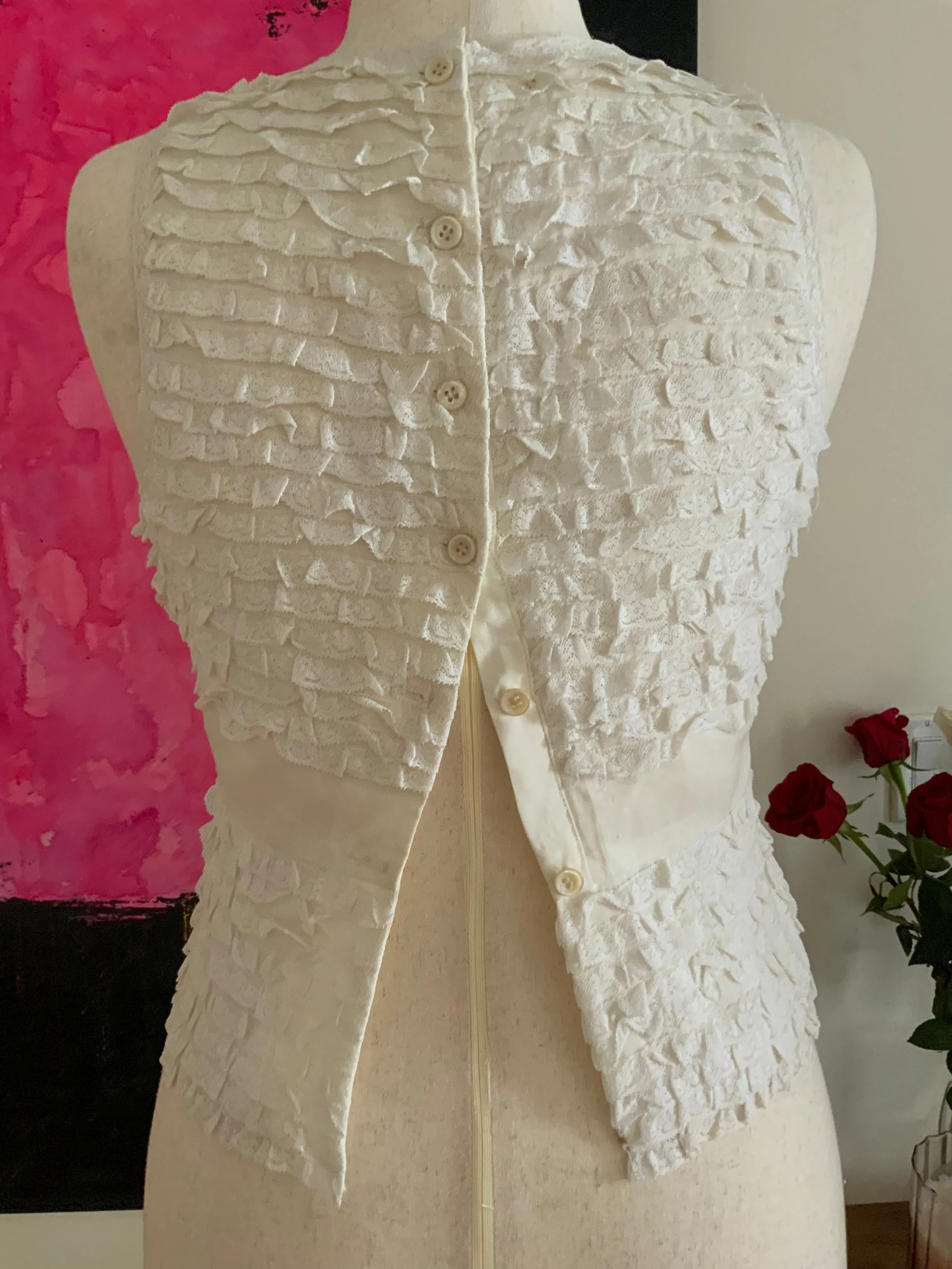 Cropped Ruffled Dress to Top - 40s - 40A
