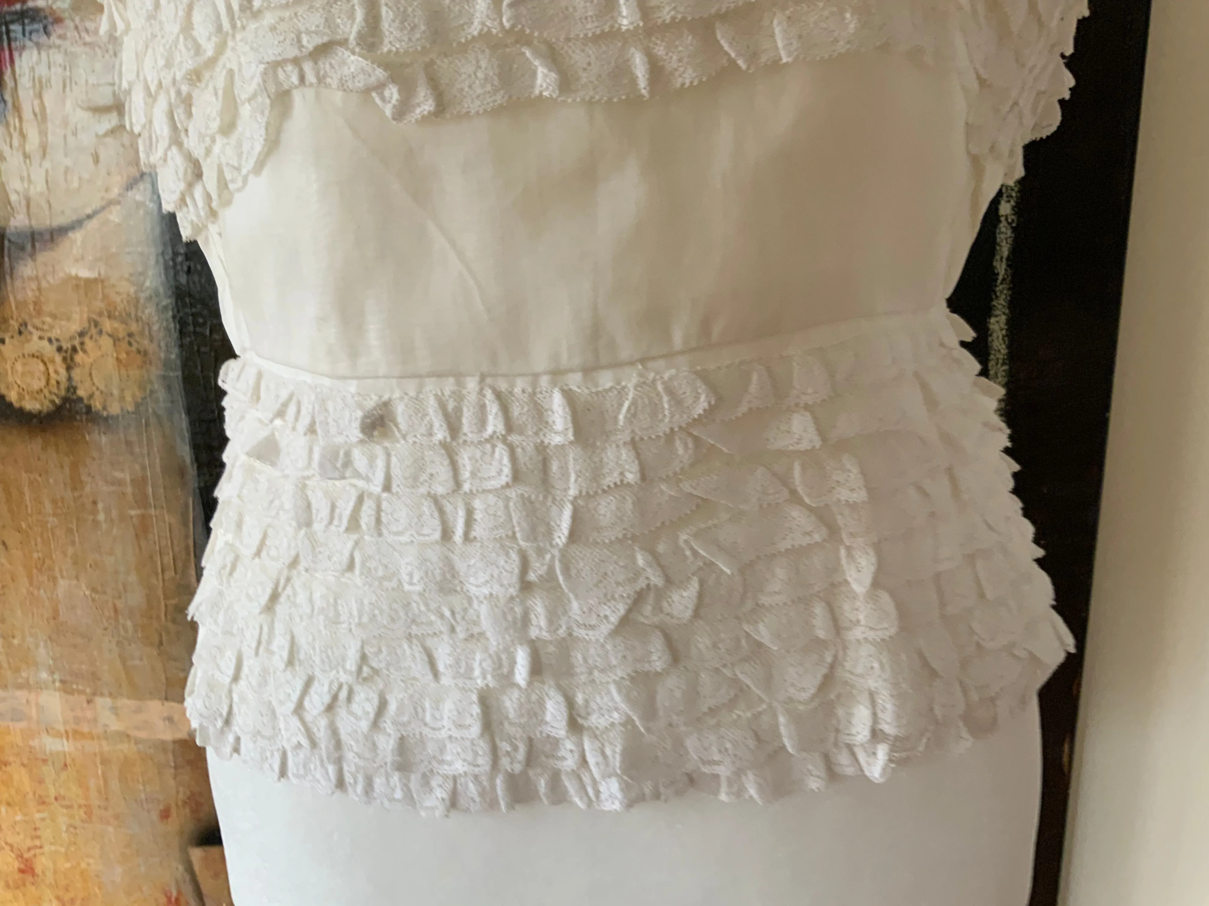Cropped Ruffled Dress to Top - 40s - 40A