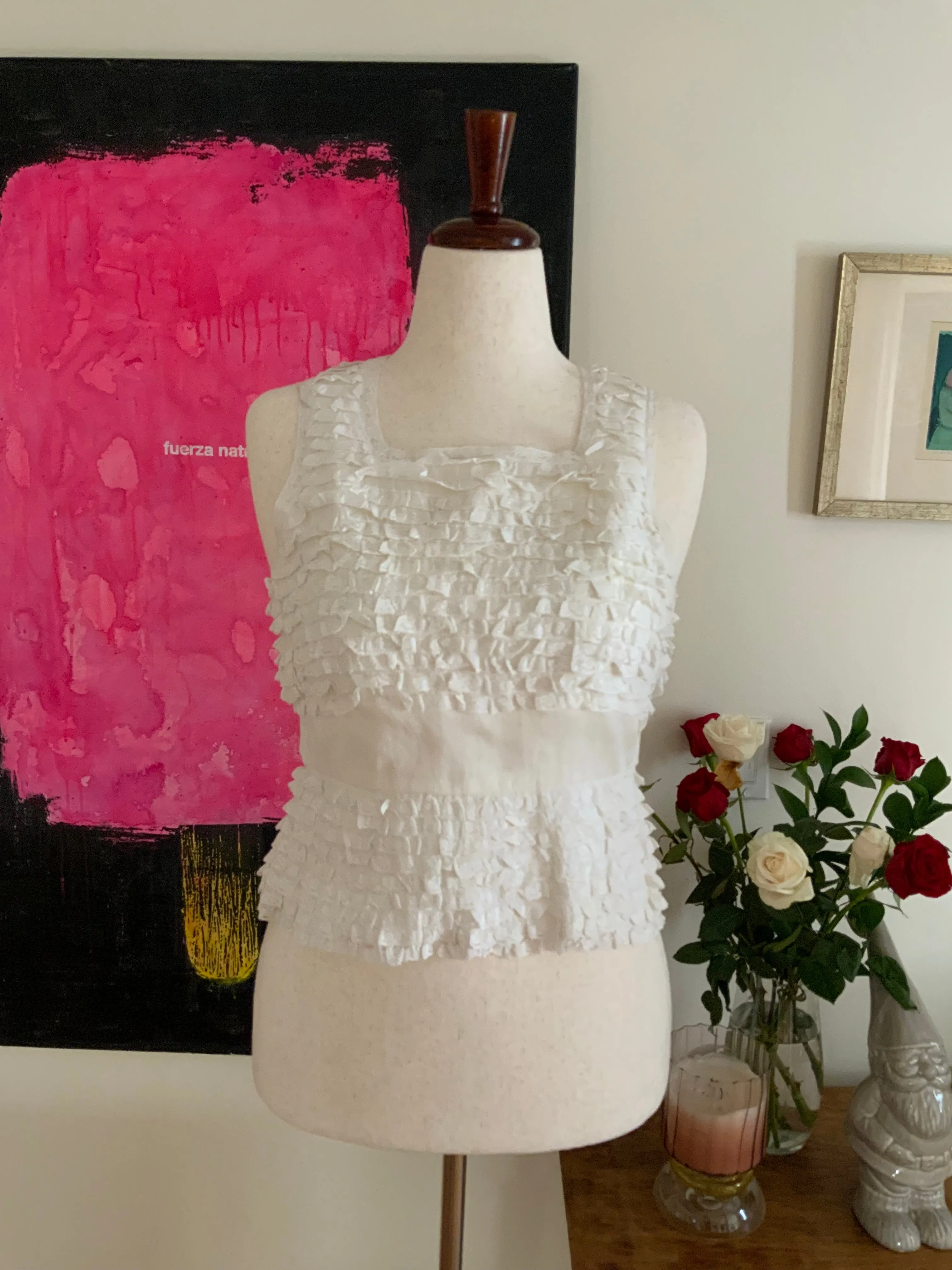 Cropped Ruffled Dress to Top - 40s - 40A