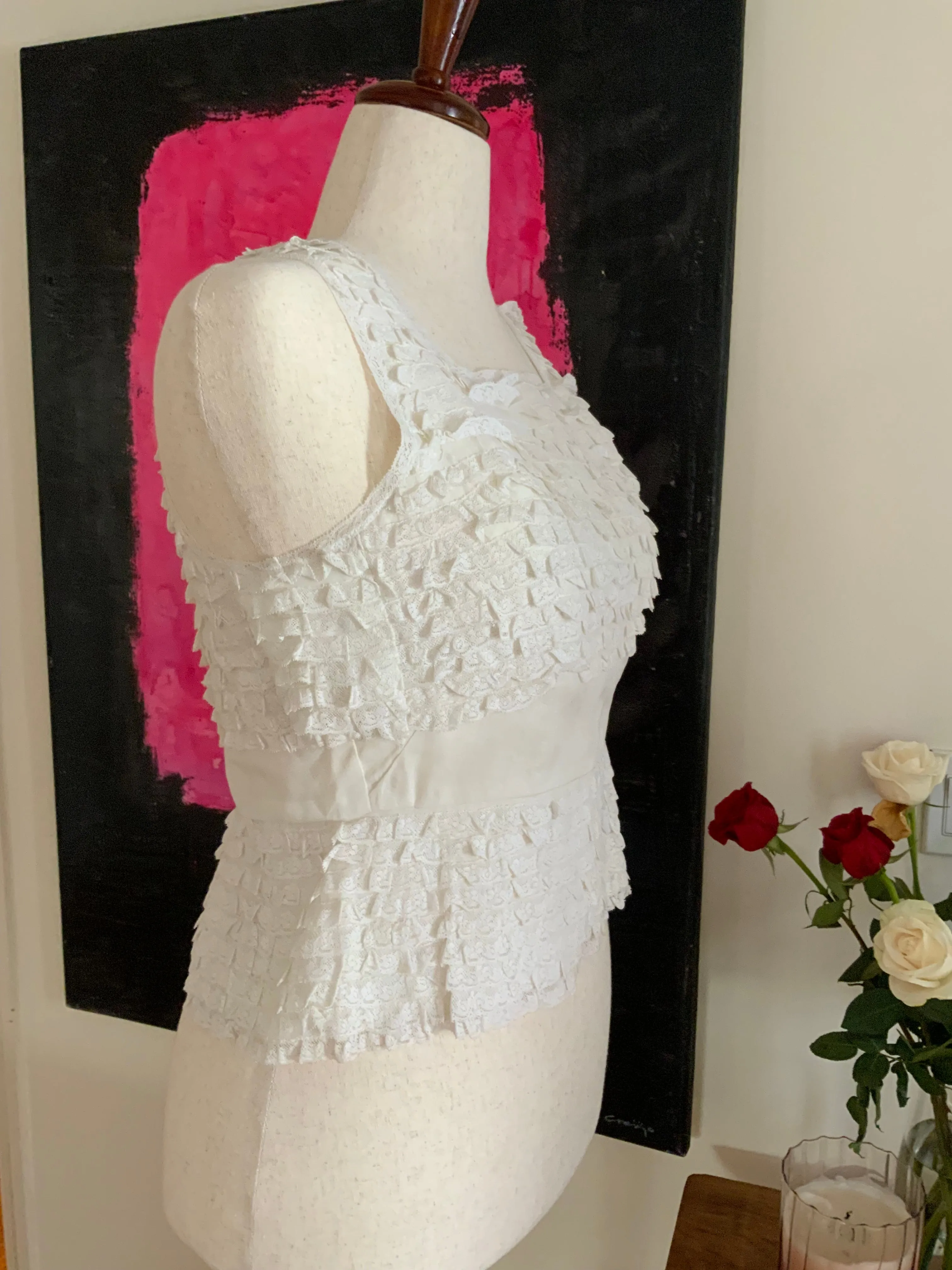 Cropped Ruffled Dress to Top - 40s - 40A