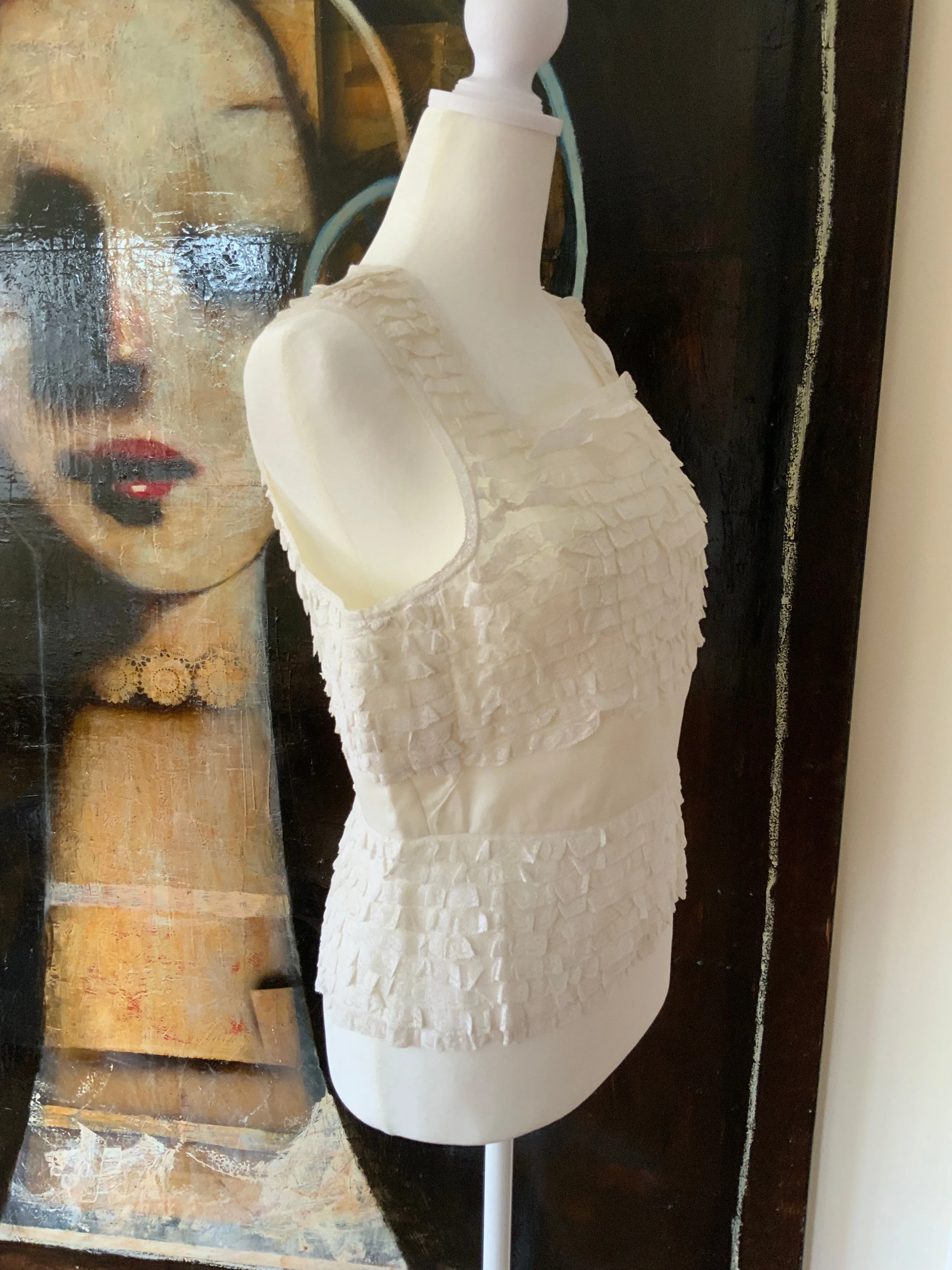 Cropped Ruffled Dress to Top - 40s - 40A